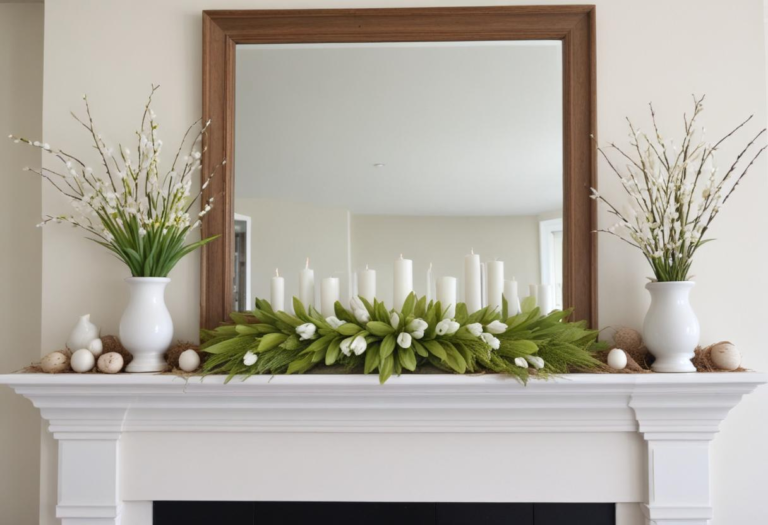 19 Spring Fireplace Mantle Decor Ideas