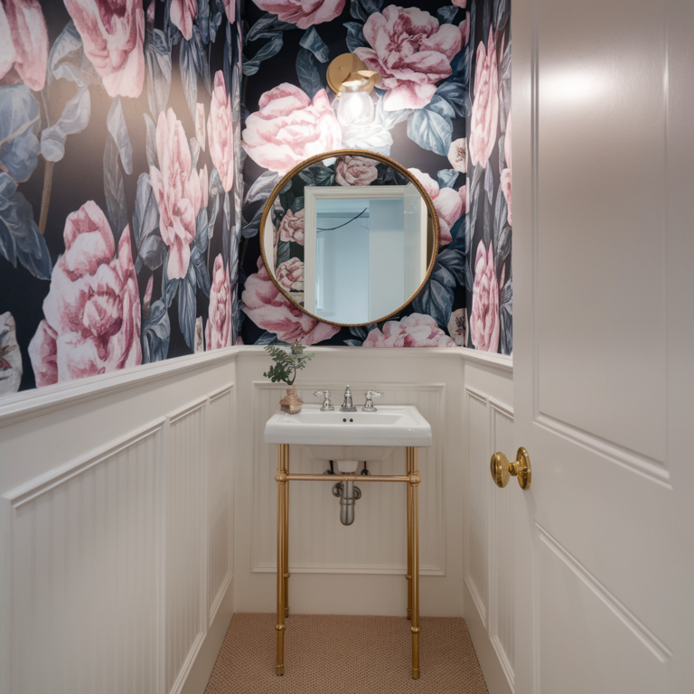 27 Wallpaper Powder Room Ideas