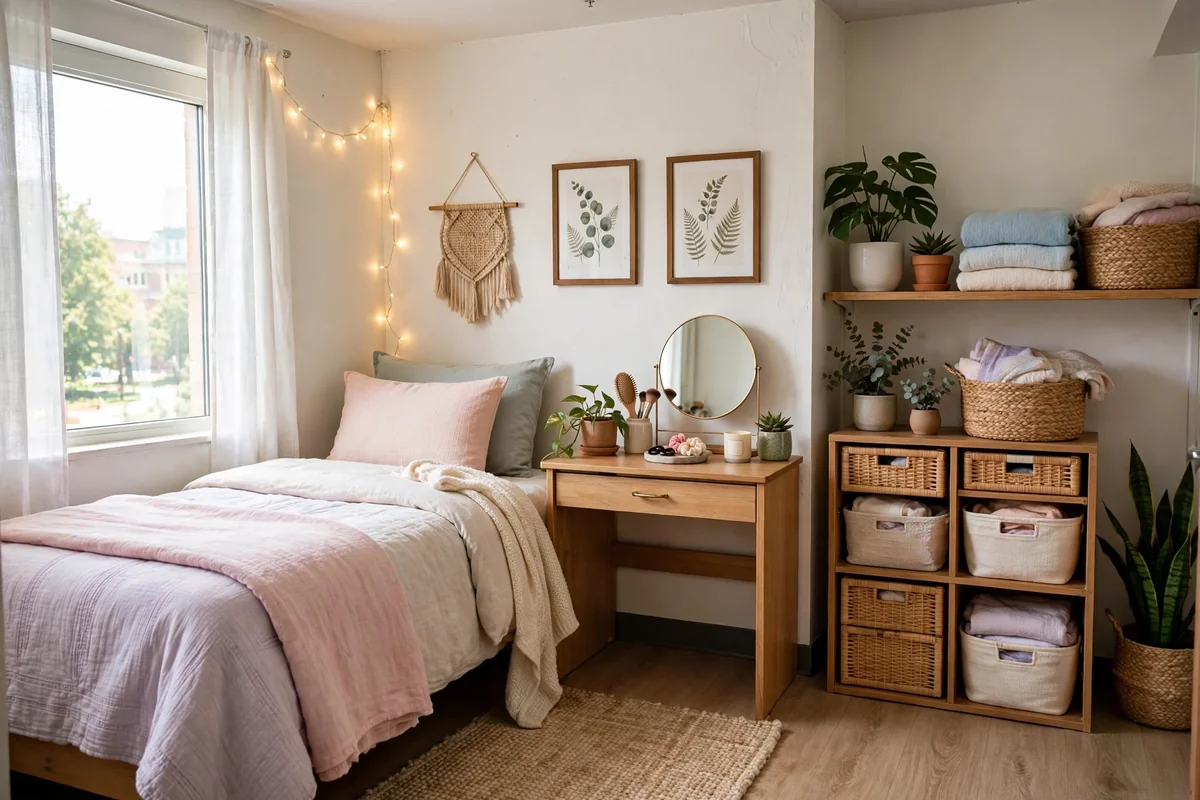 27 Dorm Room Ideas for Girls That Actually Work in a 120-Square-Foot Box