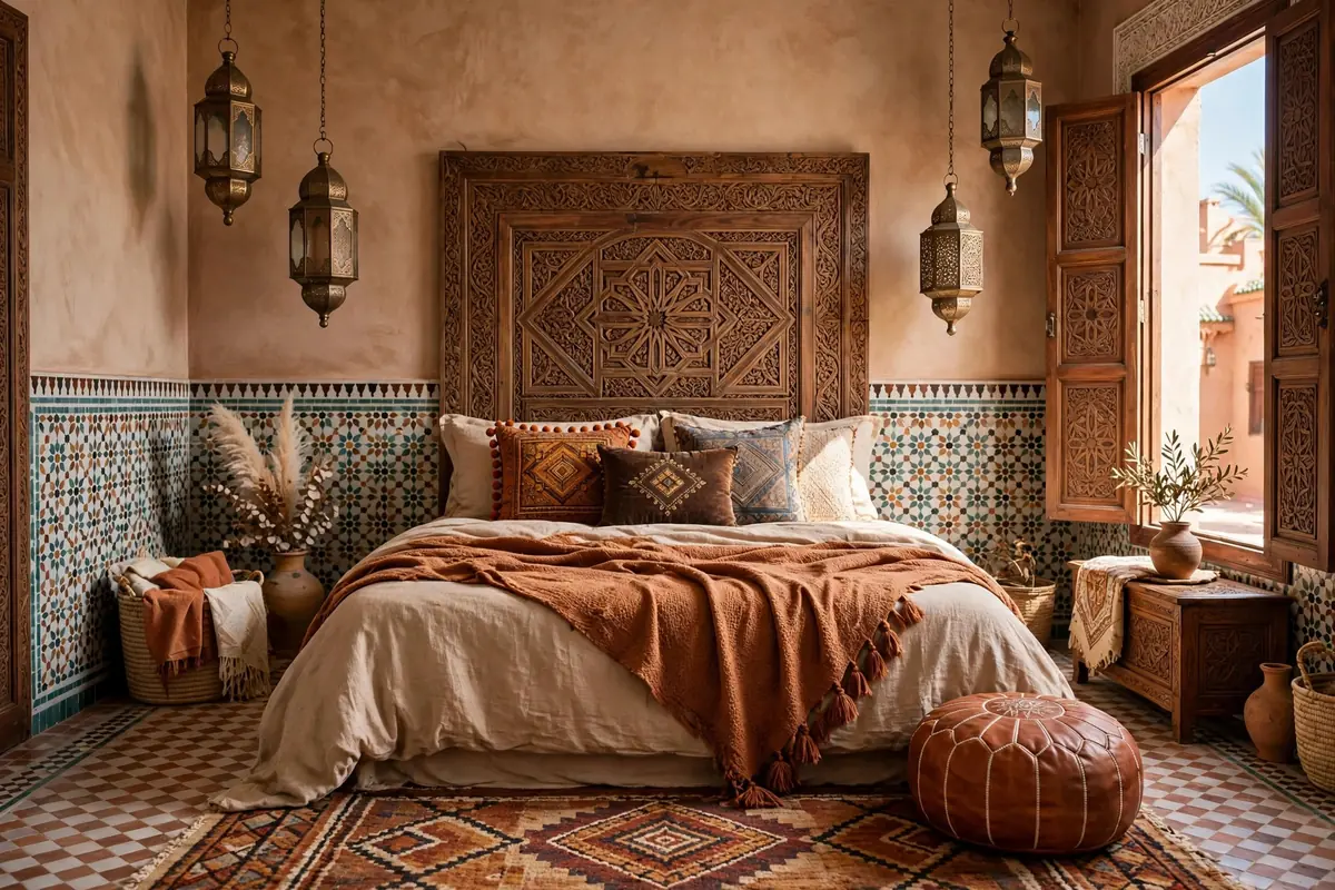 34 Moroccan Style Bedroom Ideas That Go Beyond One Throw Pillow